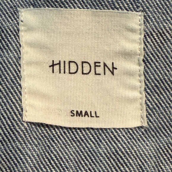 Hidden Jeans Cropped Denim Jacket Small Distressed Blue Trucker Cotton - Picture 9 of 11